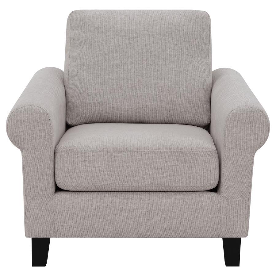 Nadine - Upholstered Round Arm Chair - Beige