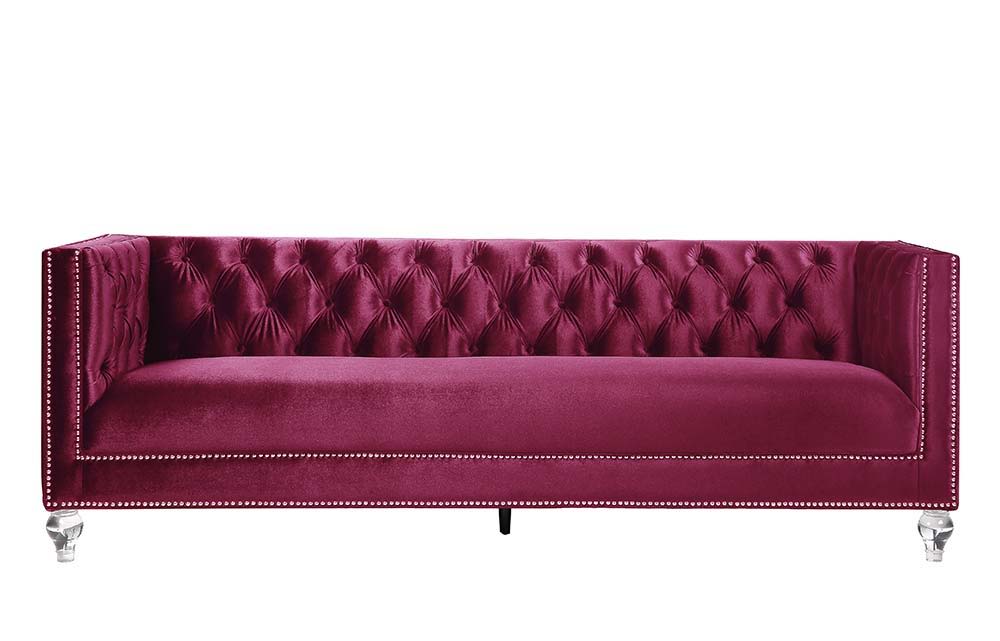 Heibero - Sofa - Burgundy Velvet
