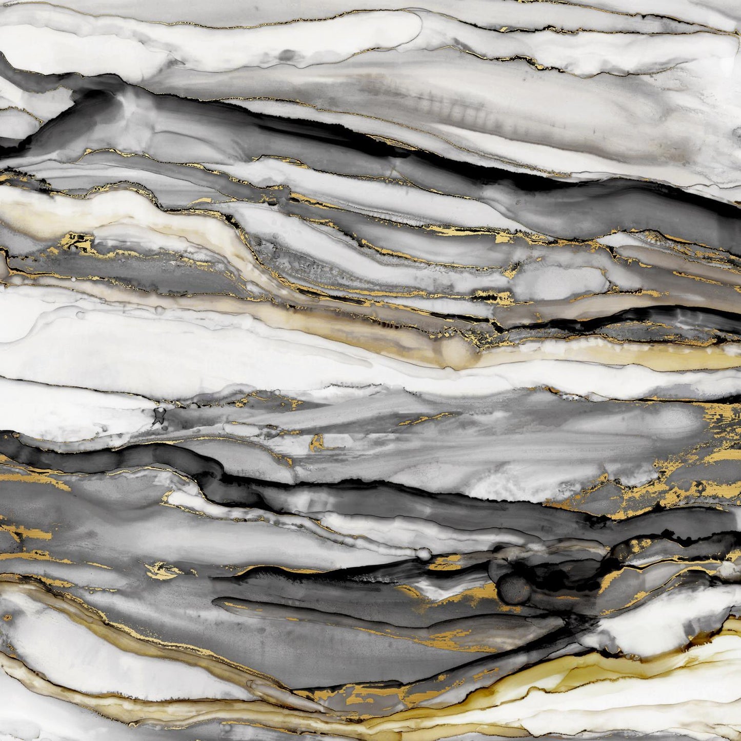Framed Small - Marbled Gold II By Carol Robinson