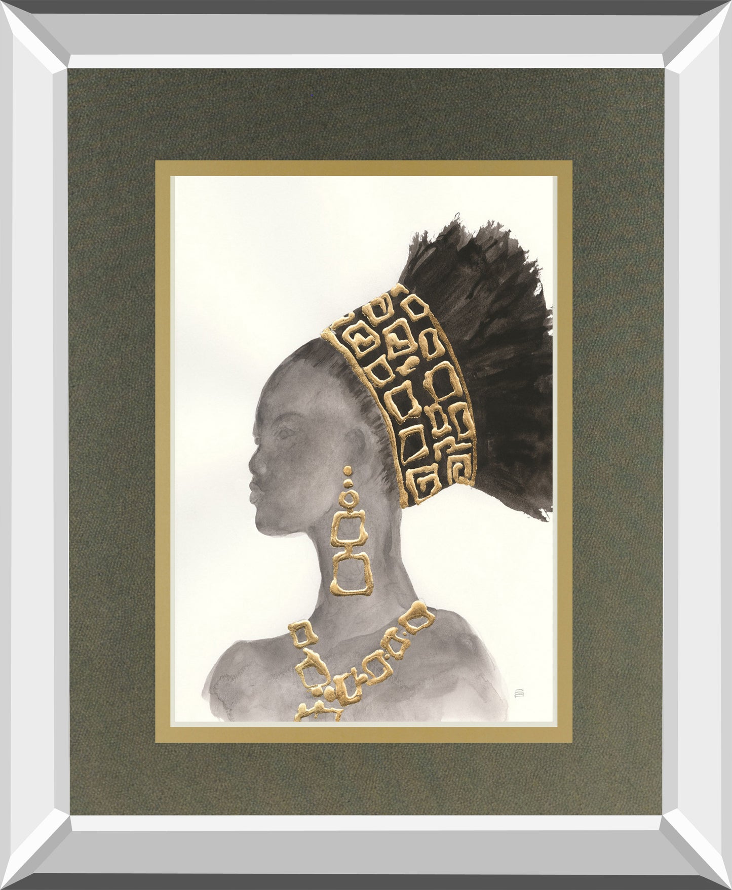 Headdress Beauty II By Chris Paschke Mirrored Frame