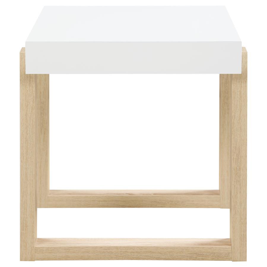 Pala - End Table With Sled Base - White
