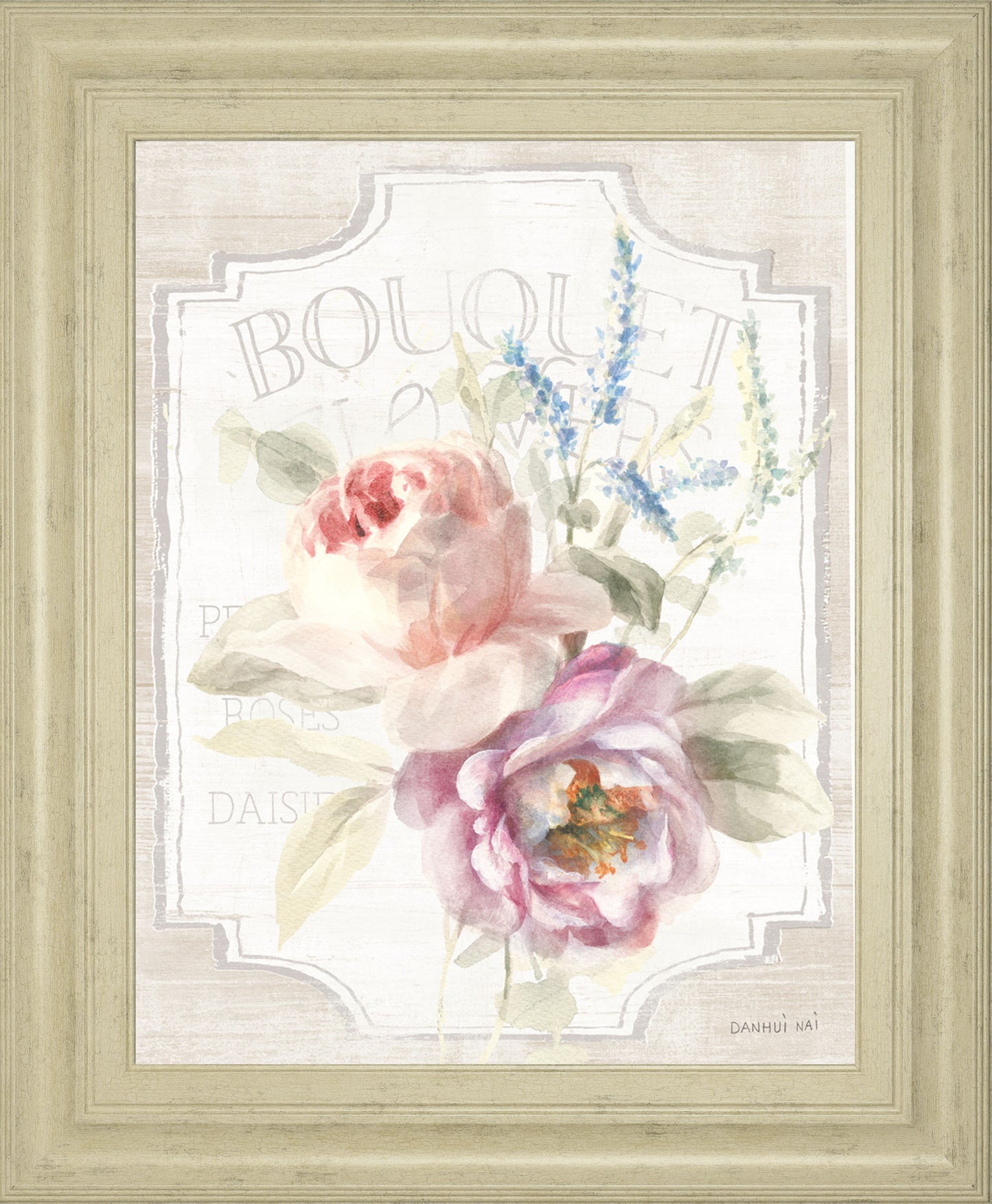 Cottage Garden V On Wood By Danhui Nai - Framed Print Wall Art