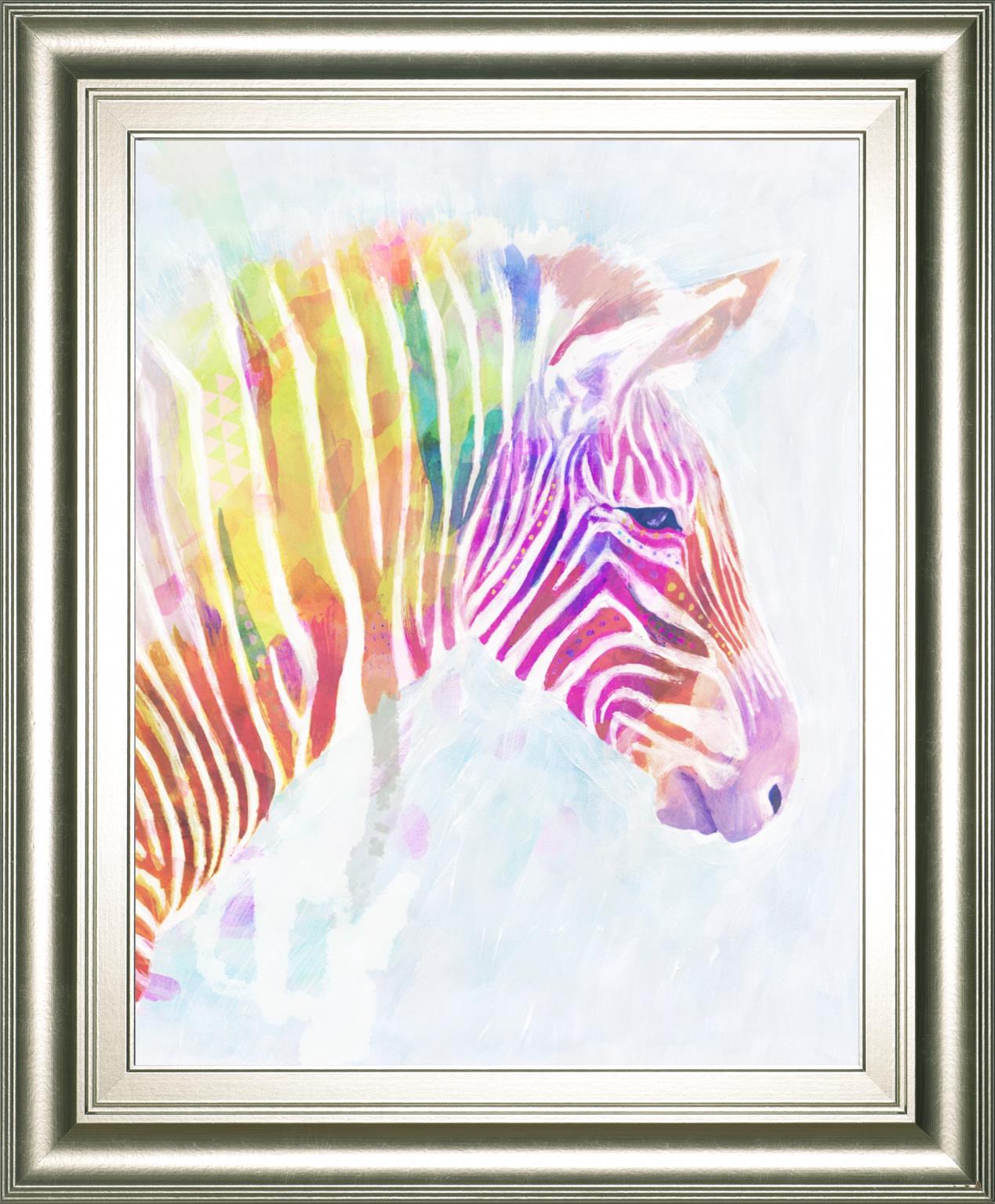 Fluorescent Zebra II By Victoria Borges 22x26 - Purple