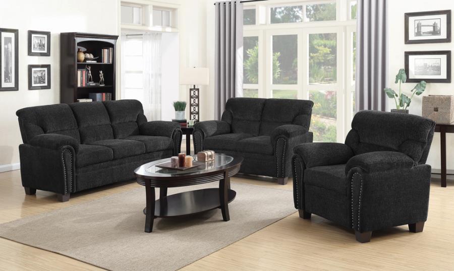 Clemintine - Upholstered Loveseat with Nailhead Trim