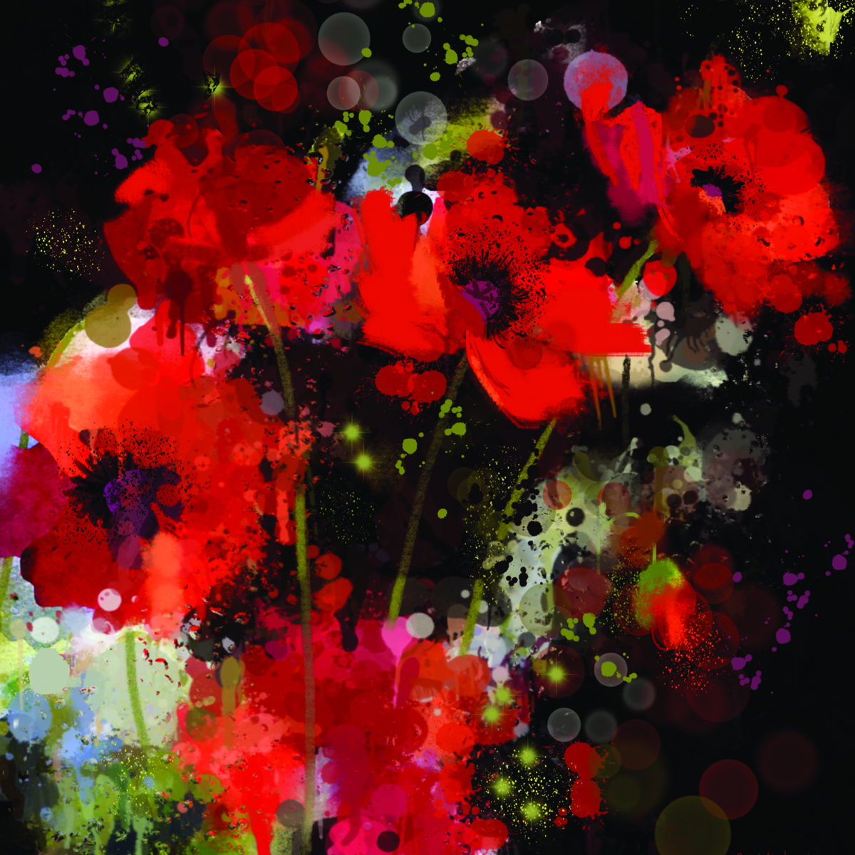 Framed - Poppies By A.v. Art