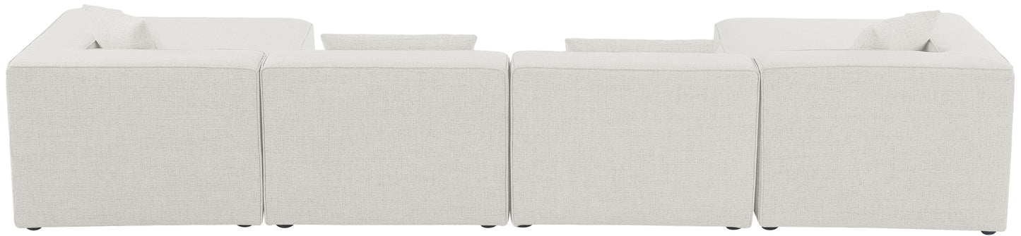 Cube - Modular Sectional 6 Piece - Cream - Fabric
