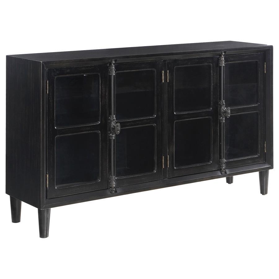 Mapleton - 4-door Accent Cabinet - Black