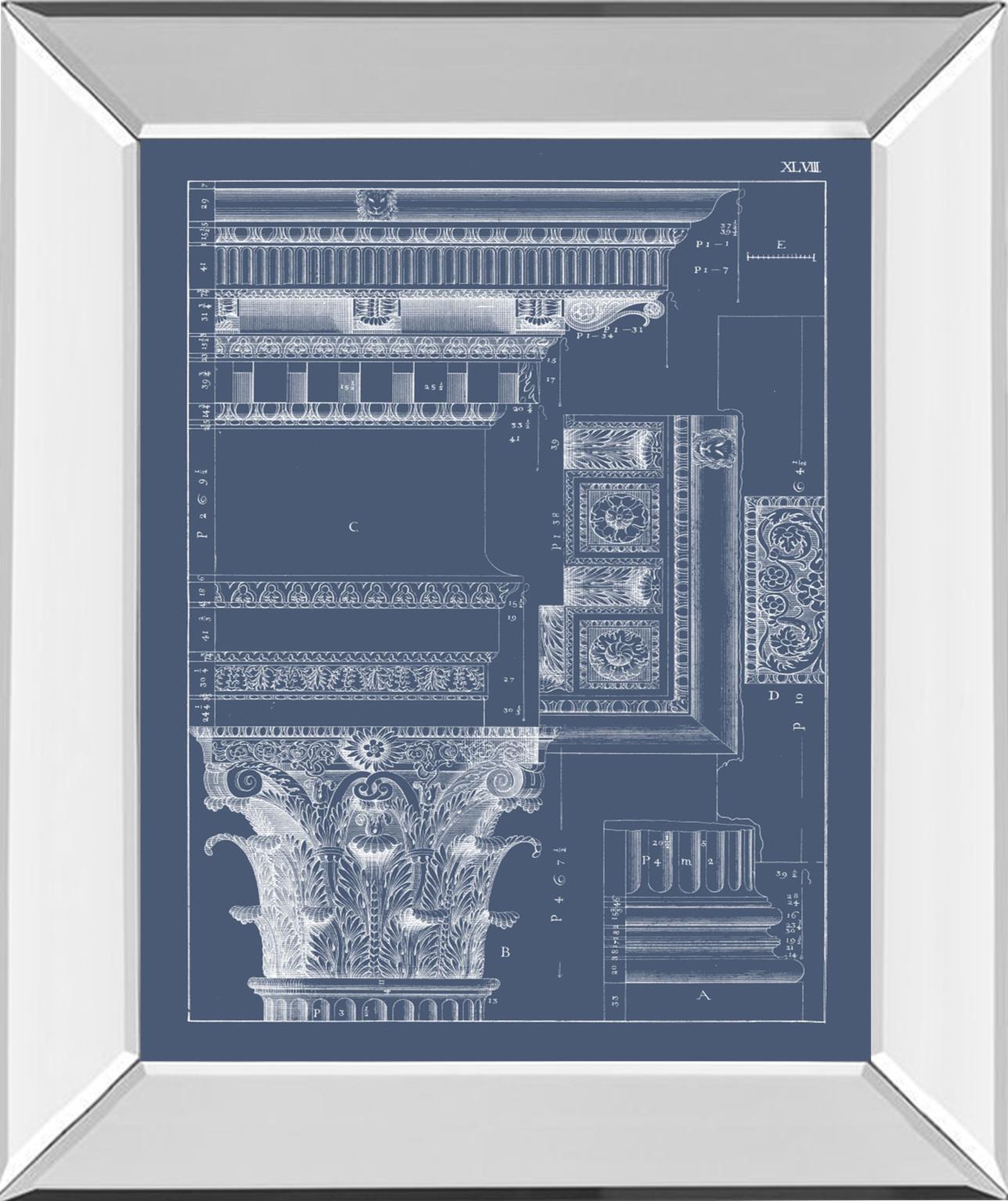 Column & Cornice Blueprint III By Vision Studio - Blue