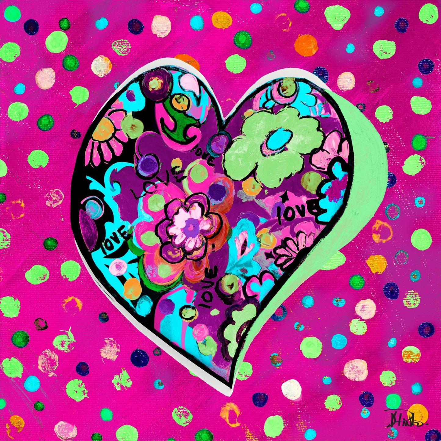 Framed - Neon Hearts Of Love II By Patricia Pinto