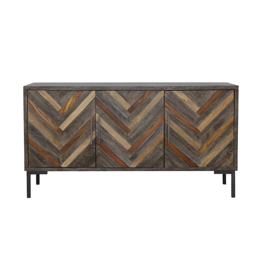 Misty - Rectangular 3-door Server - Brown