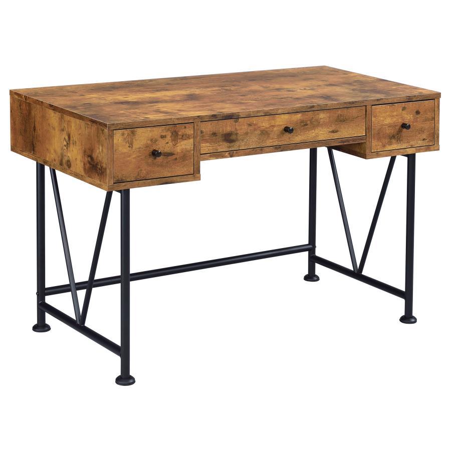 Analiese - 2 Piece Home Office Set (Desk and Bookcase) - Antique Nutmeg