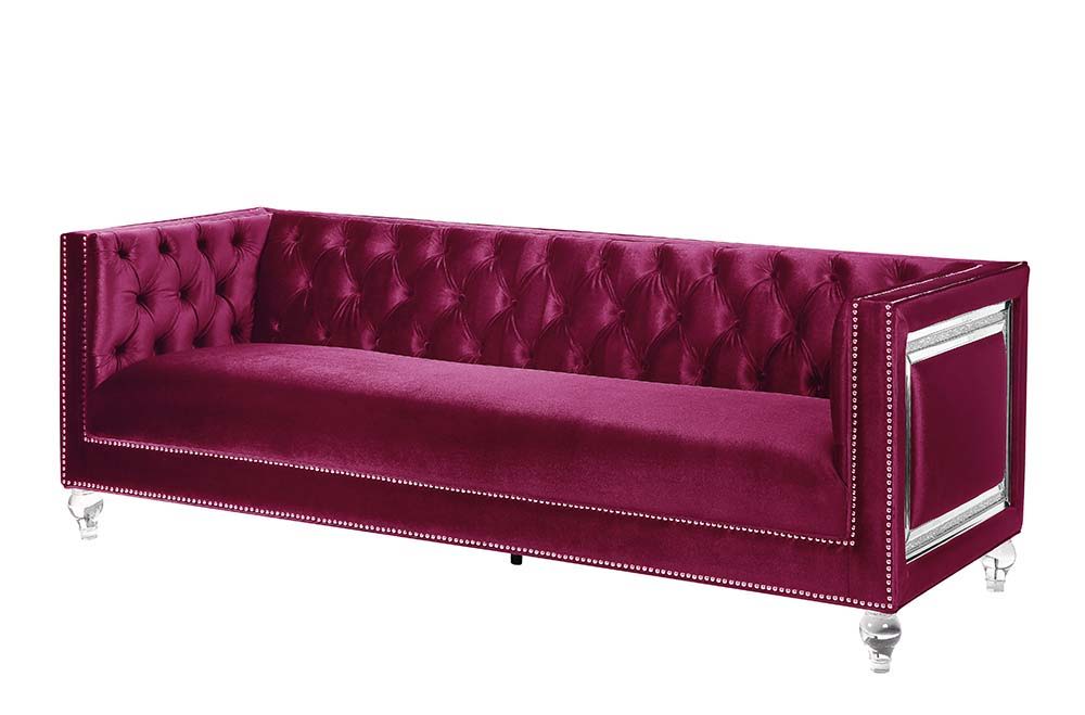 Heibero - Sofa - Burgundy Velvet