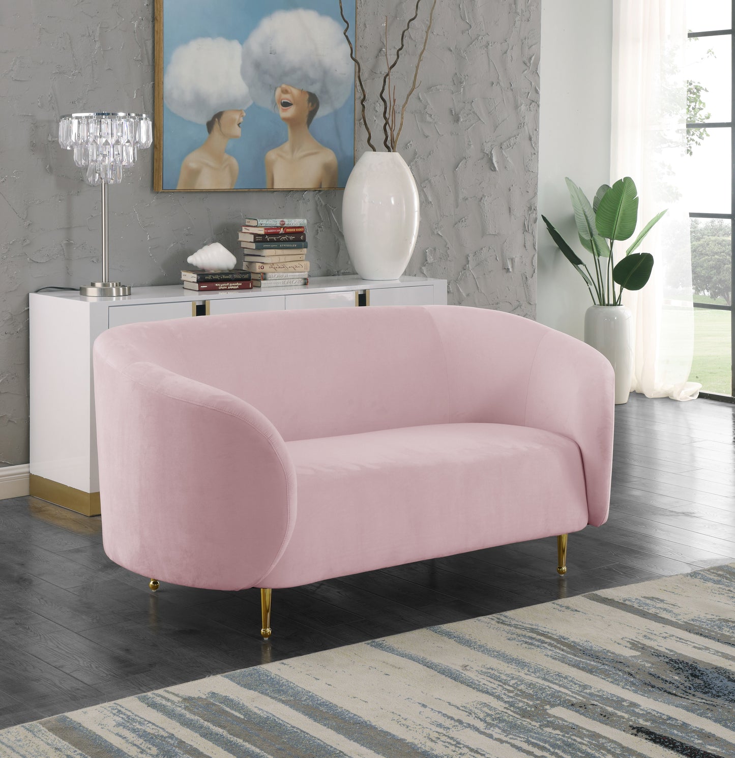 Lavilla - Loveseat - Pink
