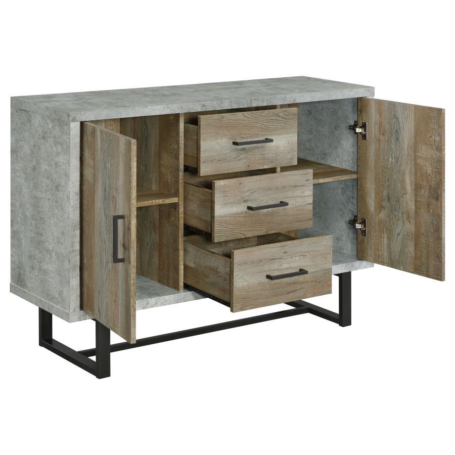 Abelardo - Accent Cabinet With Trestle Base - Pearl Silver