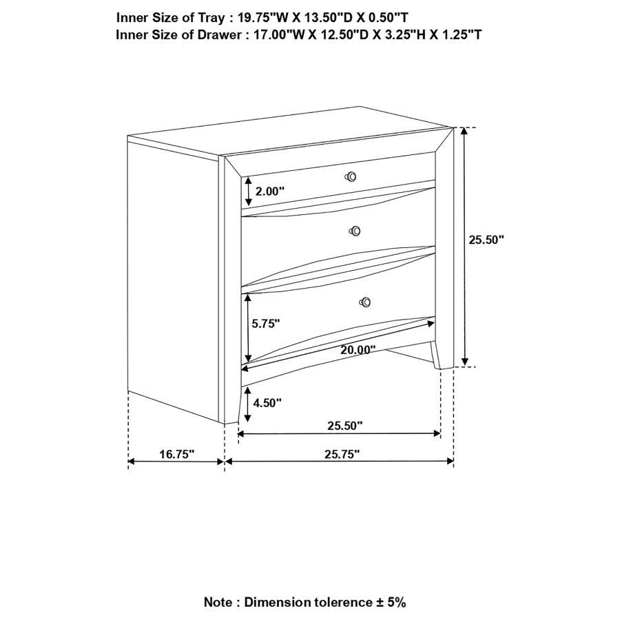Briana - Nightstand - Black