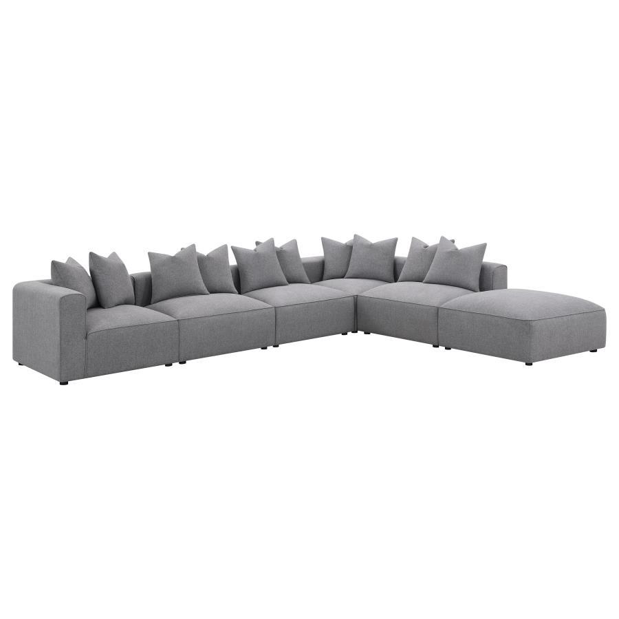 Jennifer 6-Piece Upholstered Modular Sectional Grey