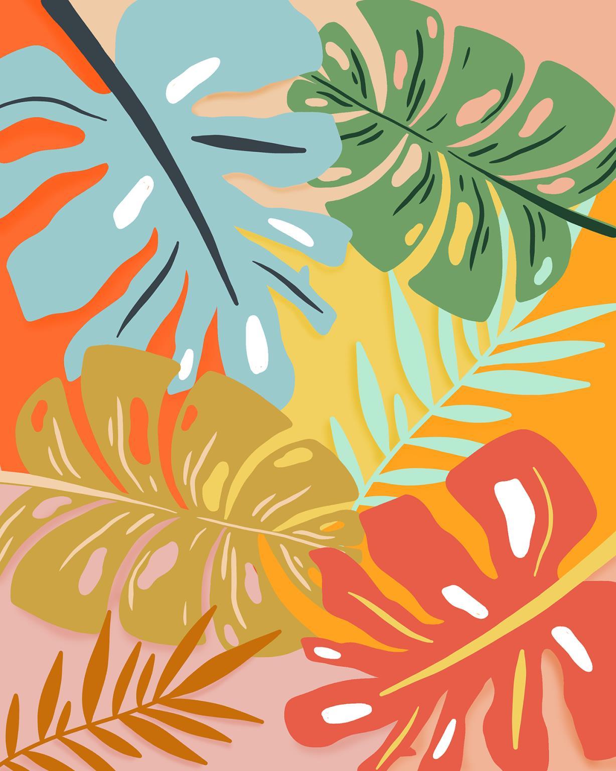 Framed - Tropical Foliage I By Natalie Carpentieri