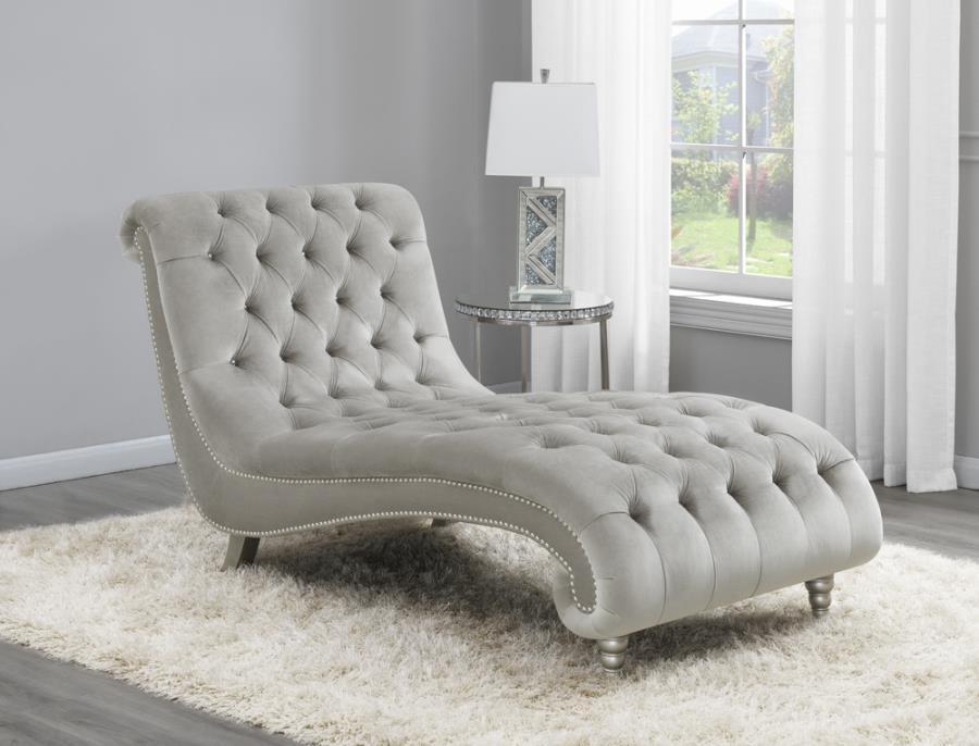 Coaster - Tufted Cushion Chaise with Nailhead Trim