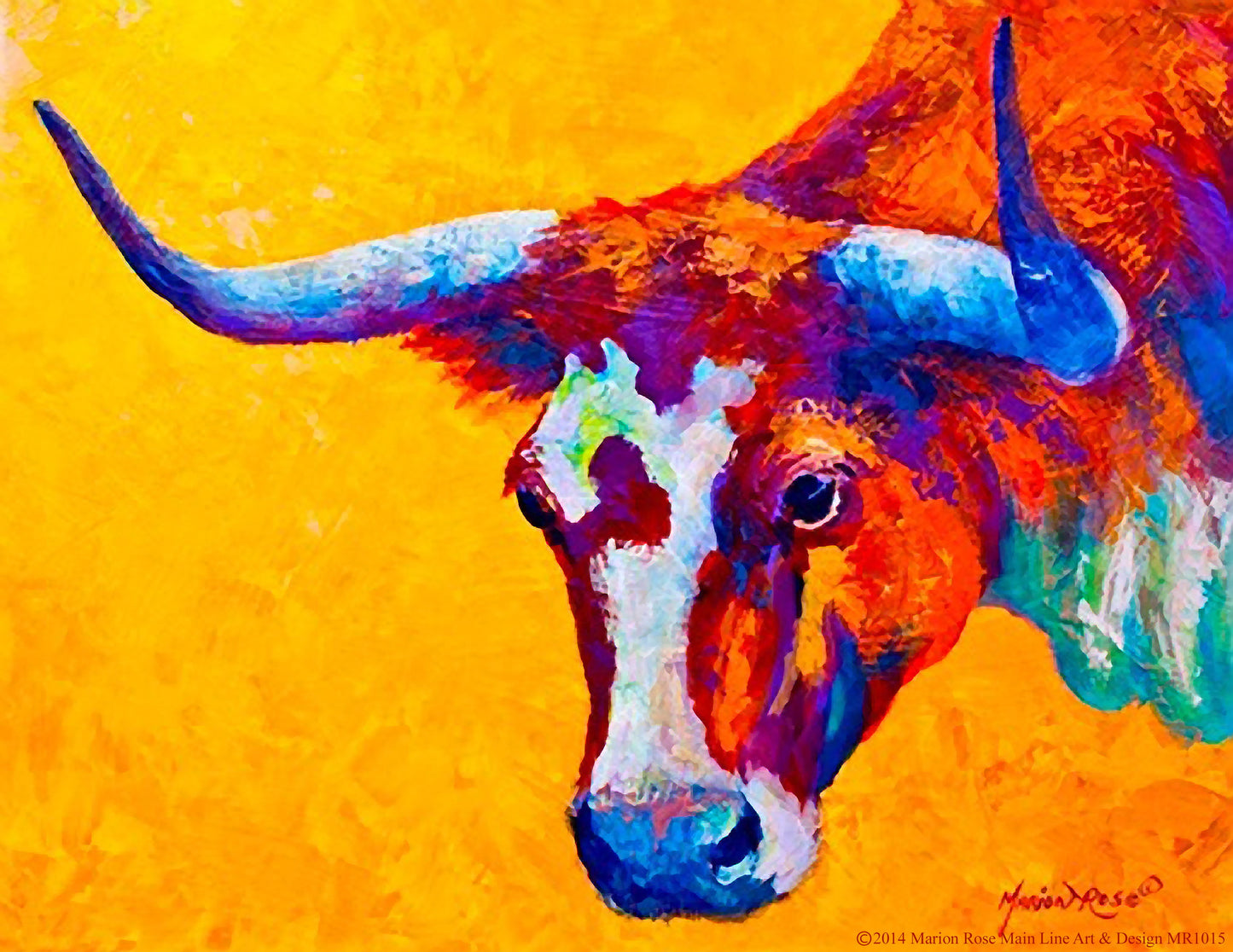Framed - Bright Steer By Marion Rose