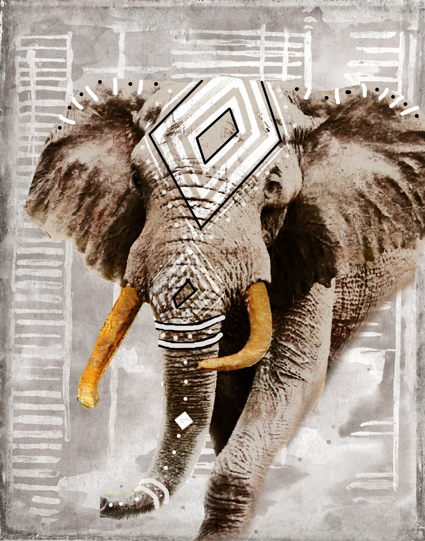 Framed - Modern Boho Elephant By Patricia Pinto