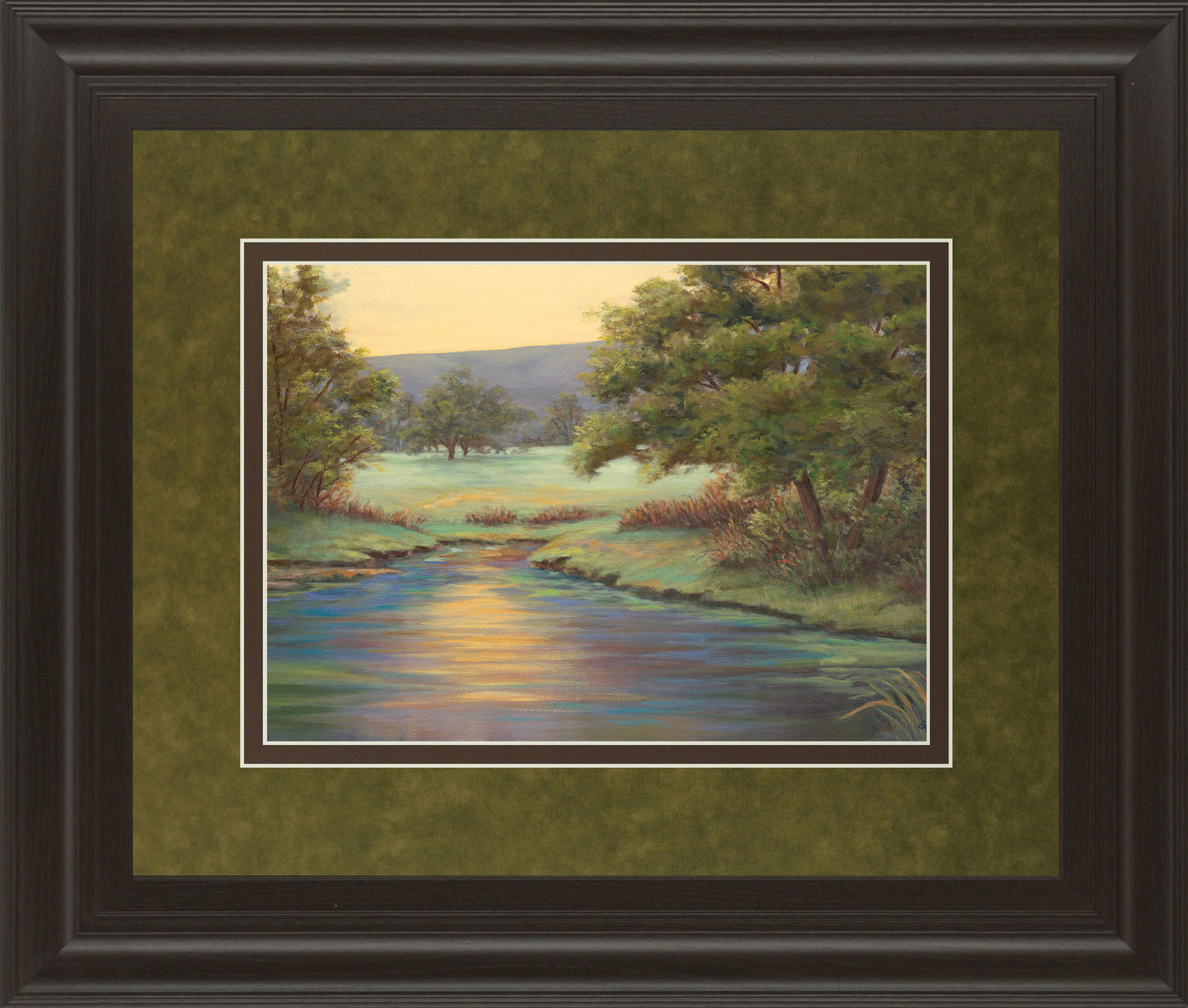 Emerald Meadow Il By Linda Wacaster - Framed Print Wall Art - Green