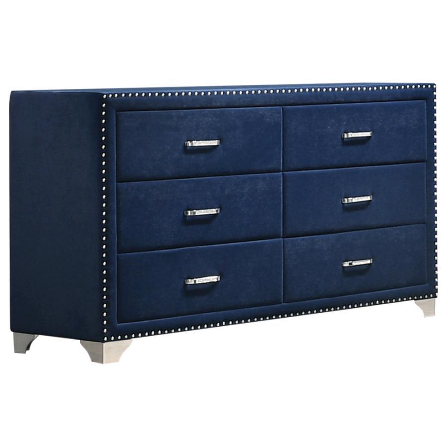 Melody - 6-drawer Upholstered Dresser