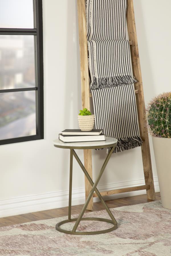 Malthe - Round Accent Table - White