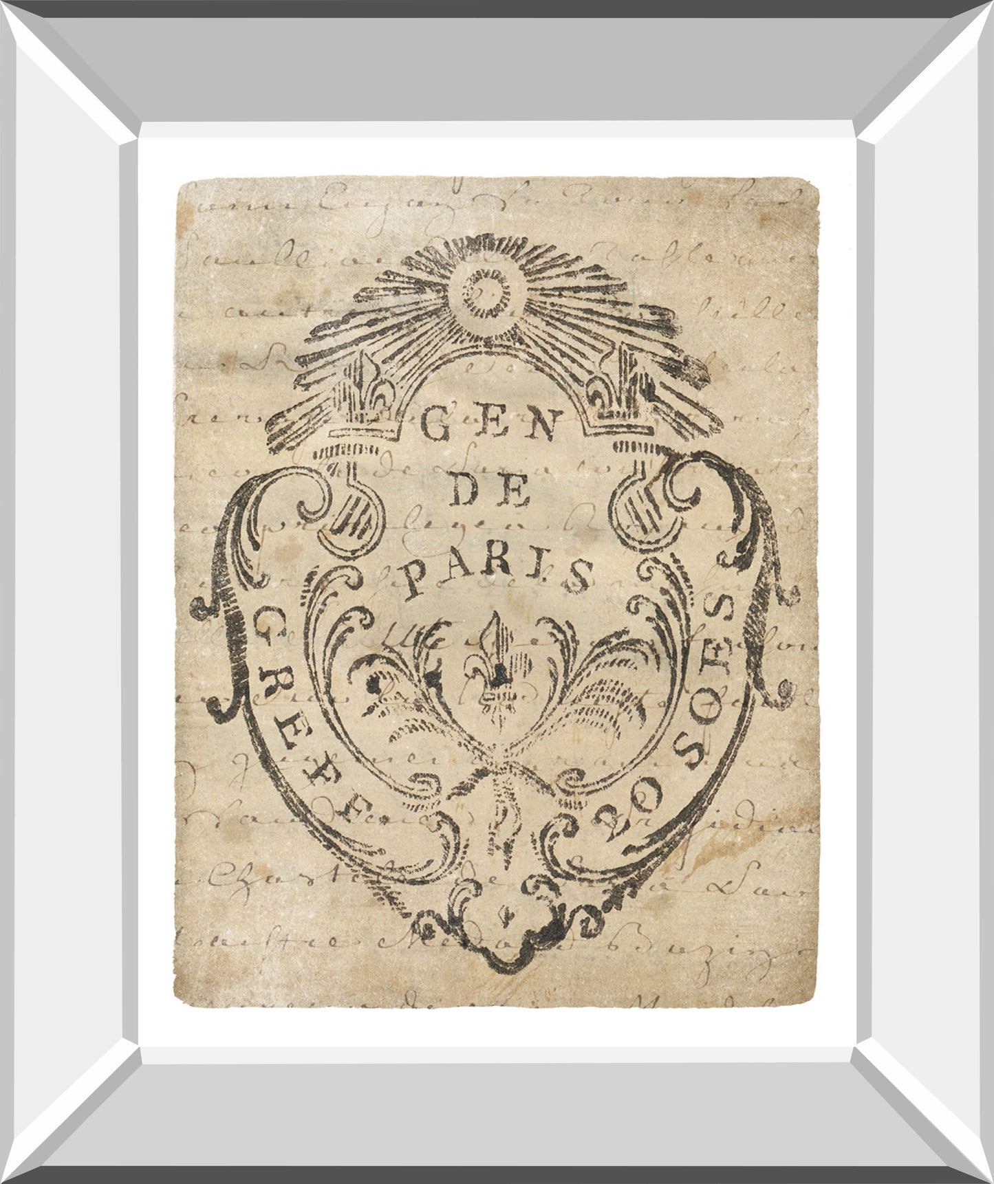 Letter Crest IIa Vintage V2 By Wild Apple Portfolio - Mirror Framed Print Wall Art