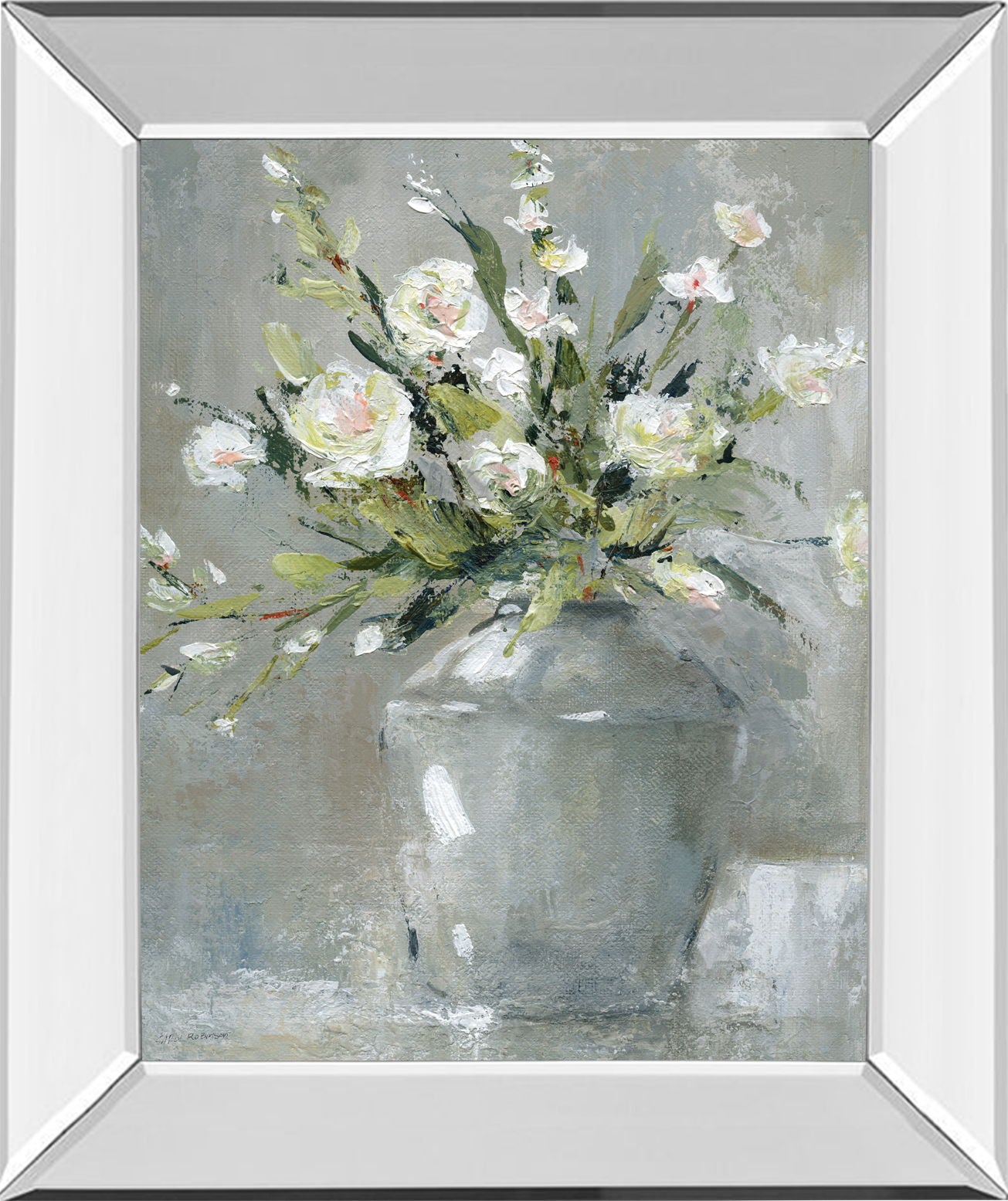 Country Bouquet Il By Carol Robinson - Mirror Framed Print Wall Art - Dark Gray