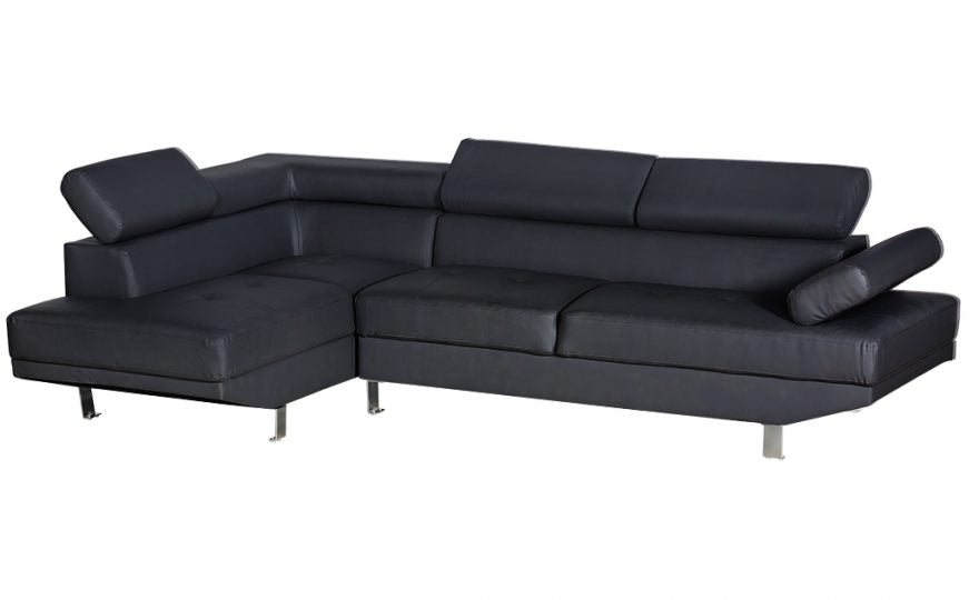 Mykonos Faux Leather Sectional with Adjustable Headrest