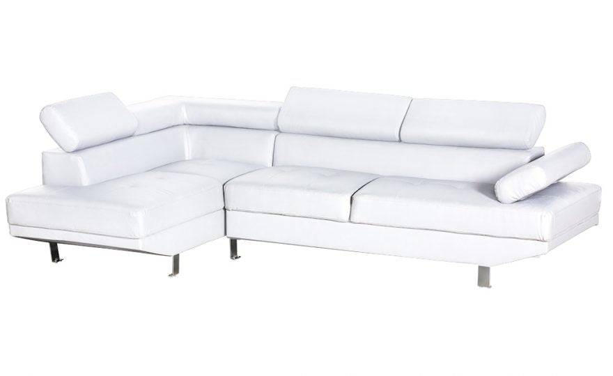 Mykonos Faux Leather Sectional with Adjustable Headrest