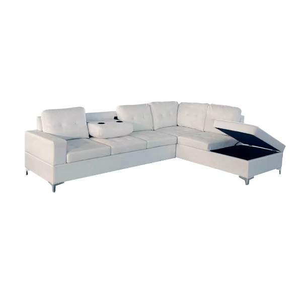 Antonella Faux Leather Sofa Sectional with Cup holders