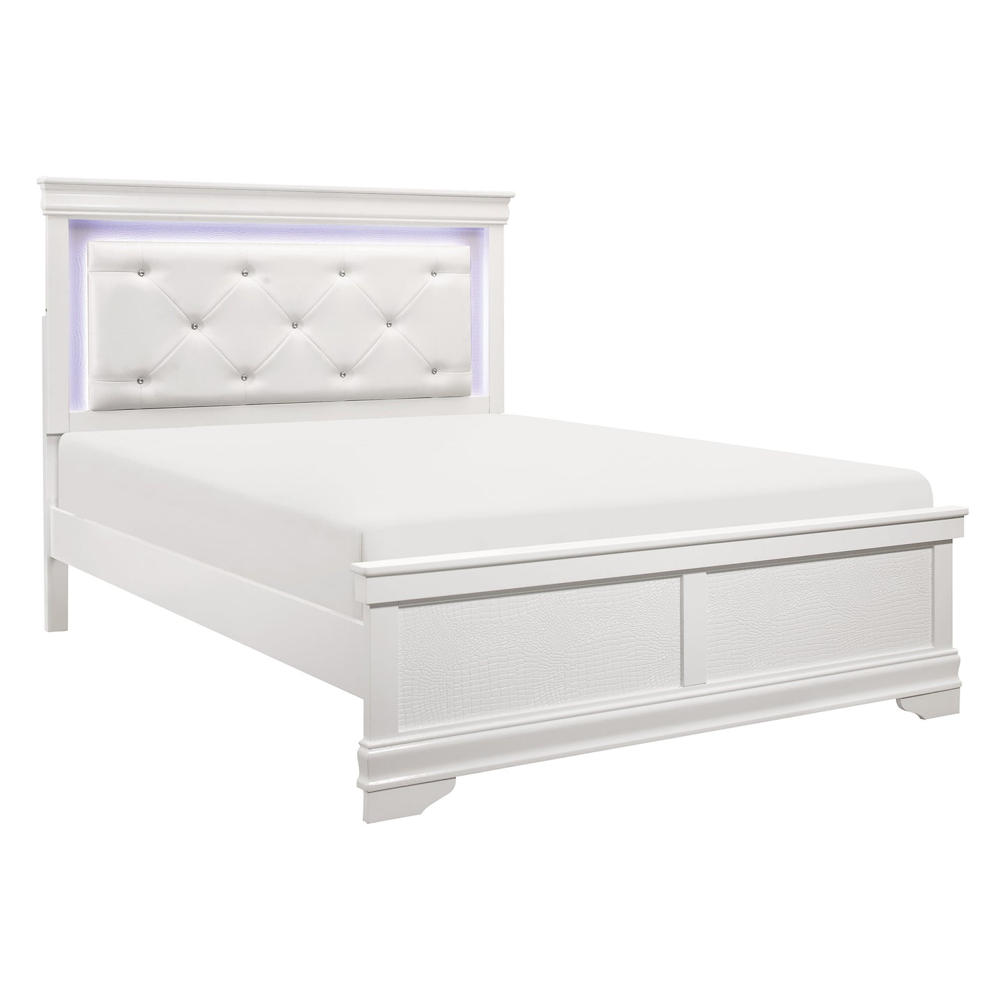 Lana Twin Bed w/ LED Lighting in White