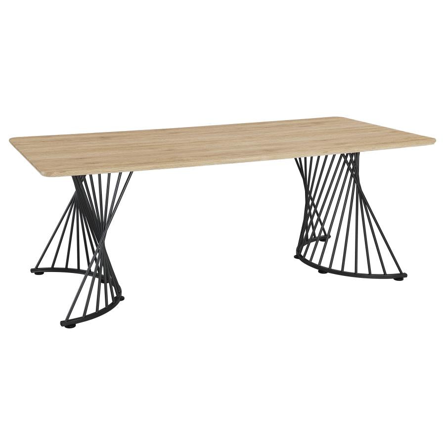 Altus - Swirl Base Dining Table - Light Brown