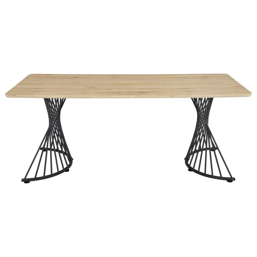 Altus - Swirl Base Dining Table - Light Brown