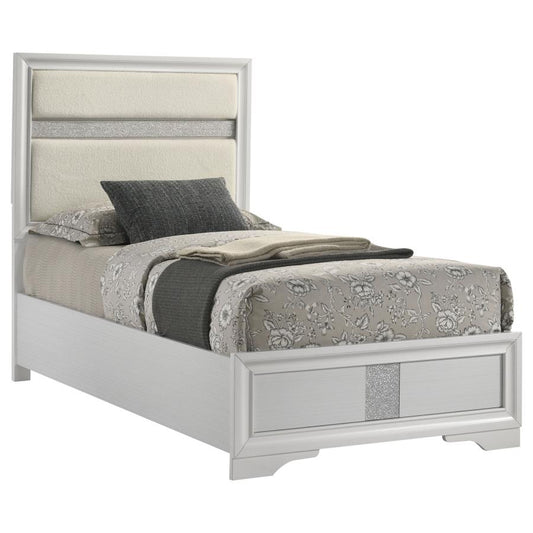 Miranda Boucle Upholstered Twin Panel Bed White