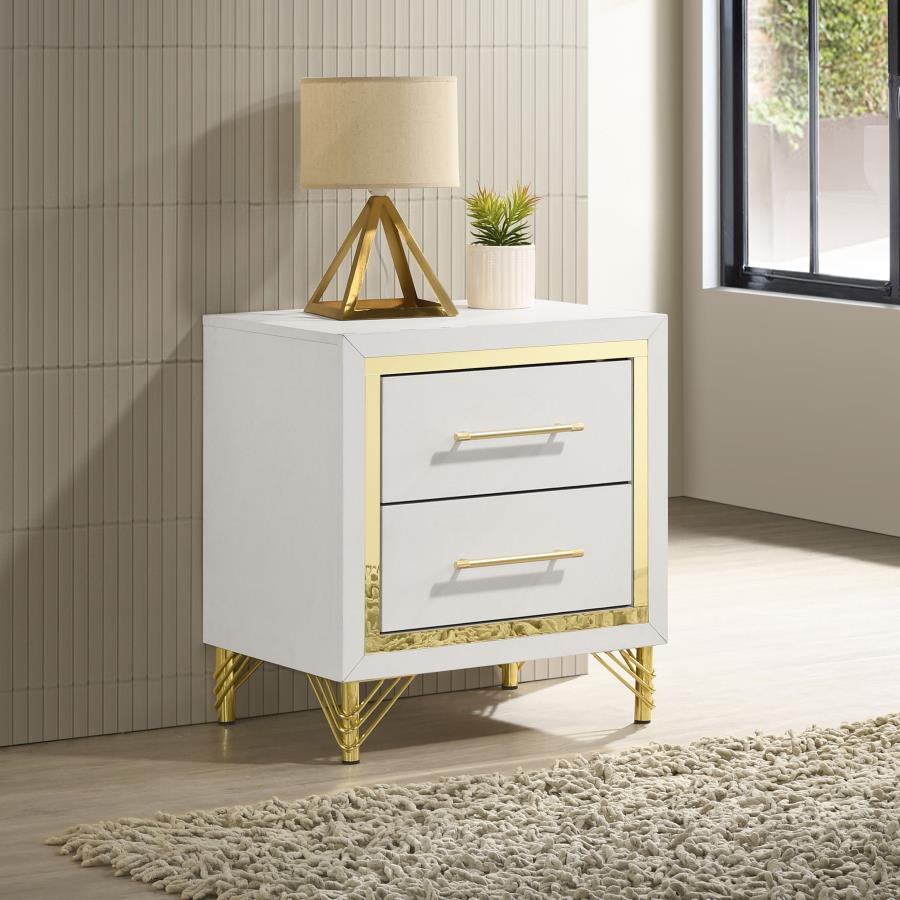 Lucia 2-drawer Nightstand White or Black