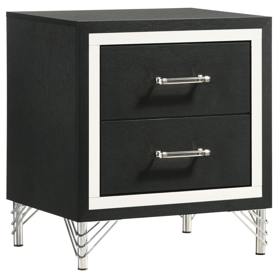 Lucia 2-drawer Nightstand White or Black