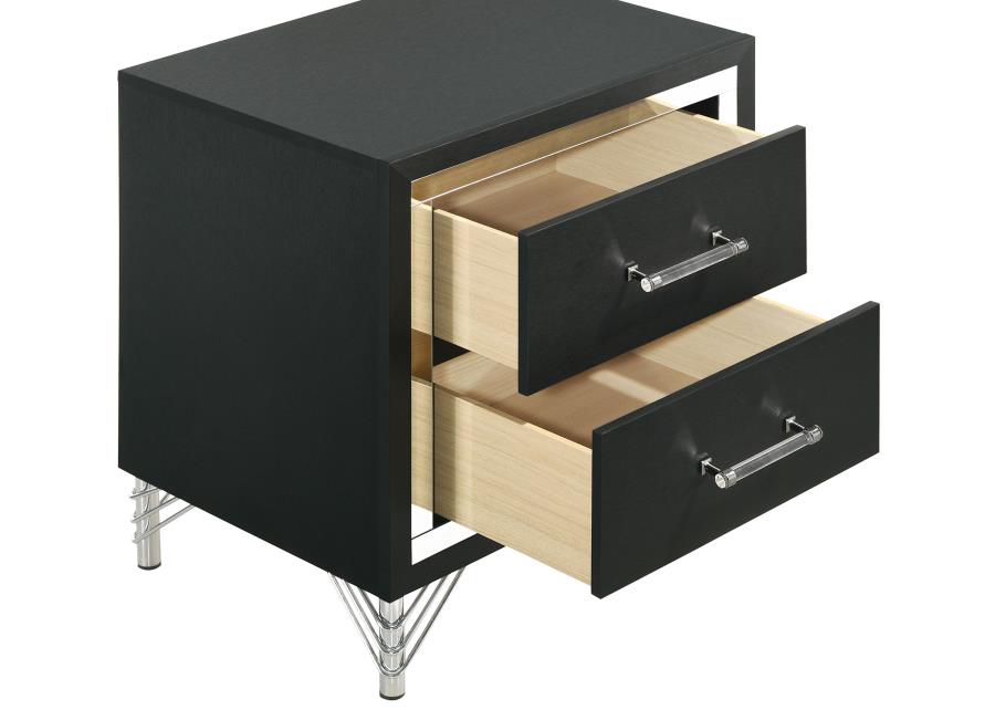 Lucia 2-drawer Nightstand White or Black