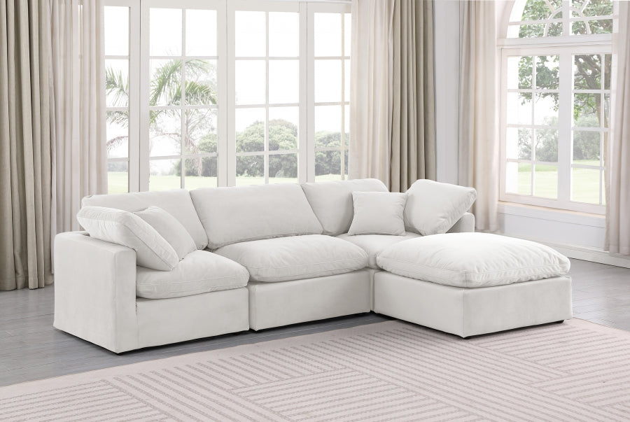 Cloud cozy 4 piece Comfort Modular Sectional Ivory