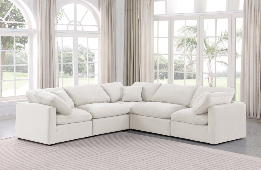 Cloud cozy 4 piece Comfort Modular Sectional Ivory