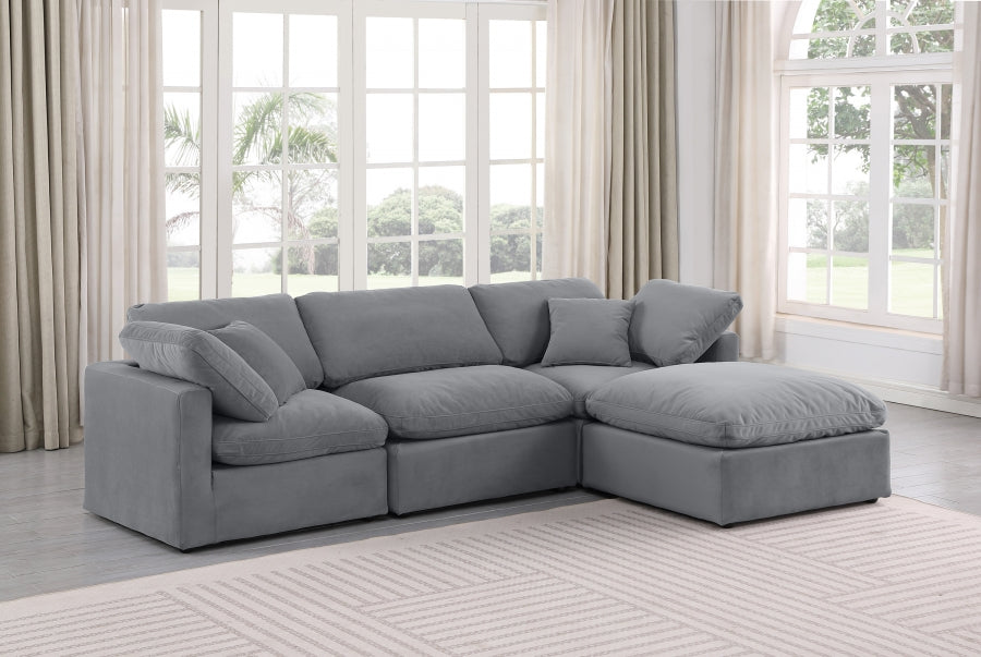 Cloud cozy 4 piece Comfort Modular Sectional Grey