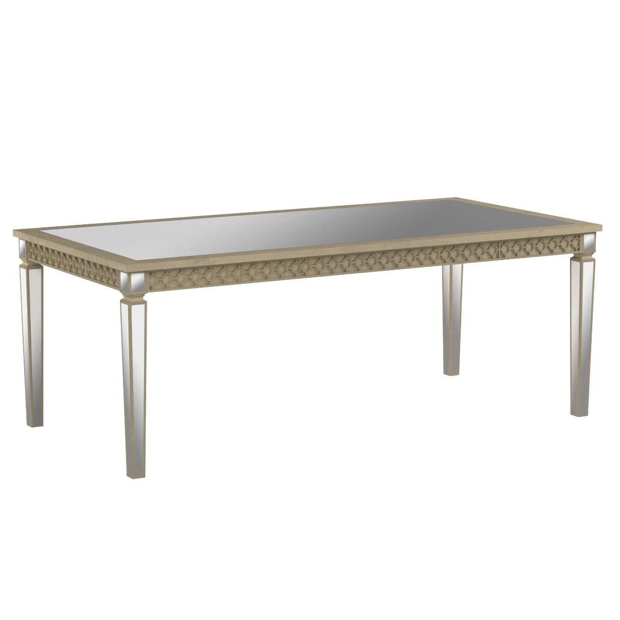 Kacela - Dining Table - Mirrored & Antique Silver Finish