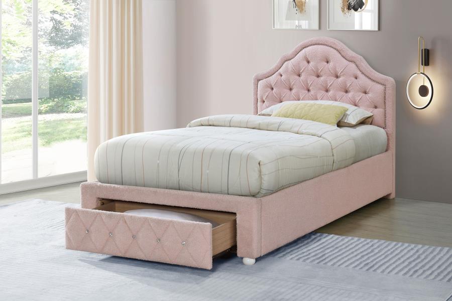 Twin pink storage bed