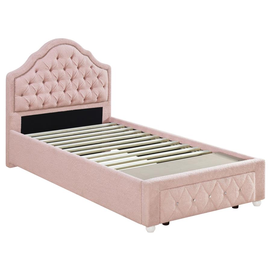 Twin pink storage bed