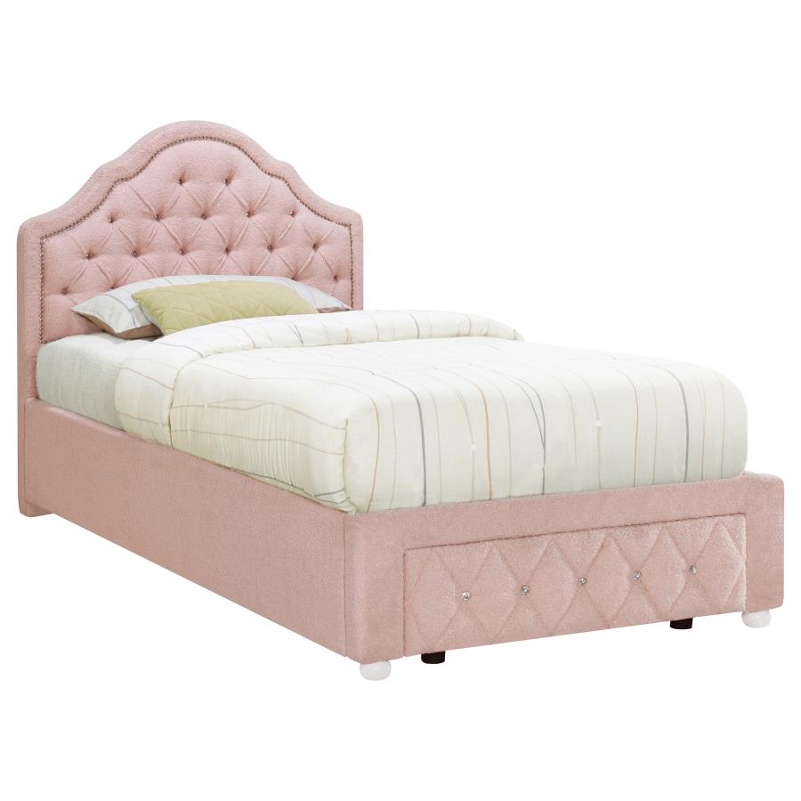 Twin pink storage bed