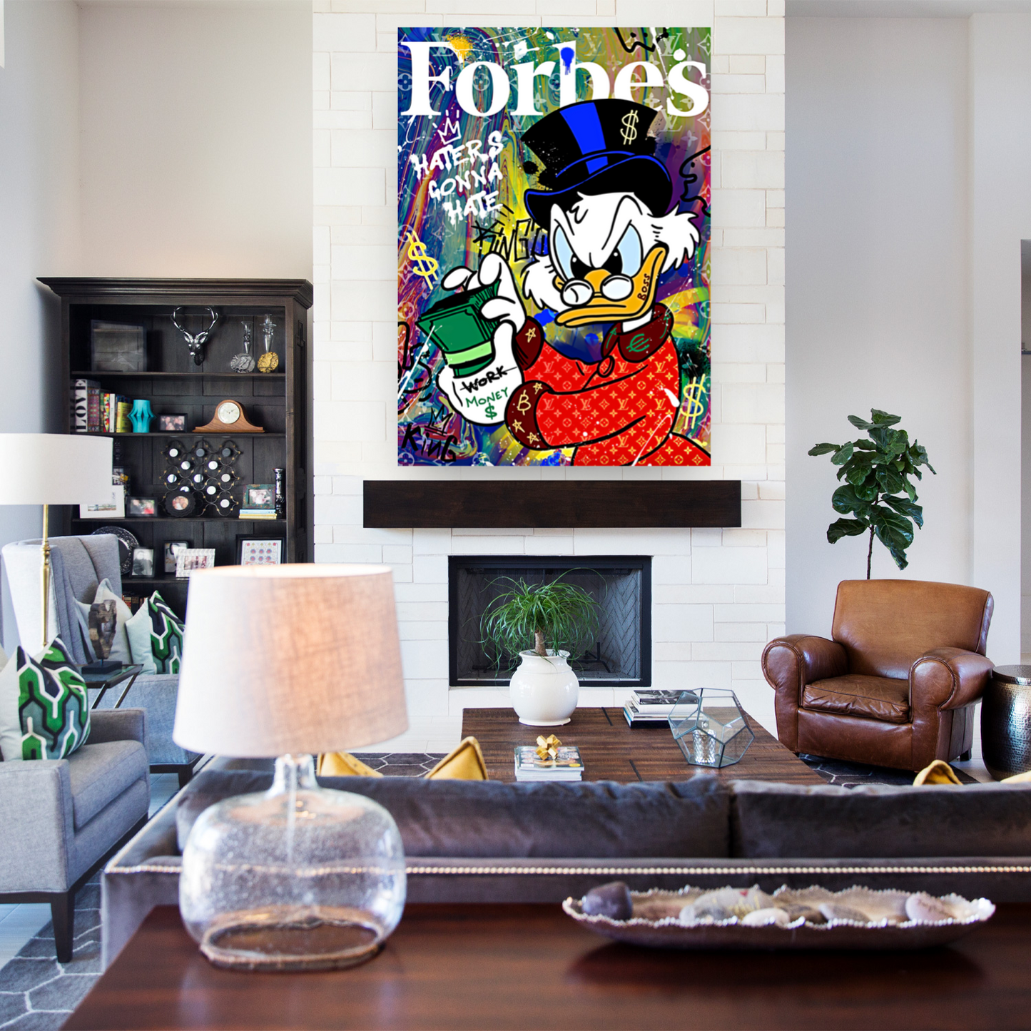 Scrooge Forbes tempered glass wall art