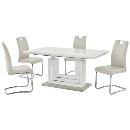 Lila White 5-Piece Dining Set