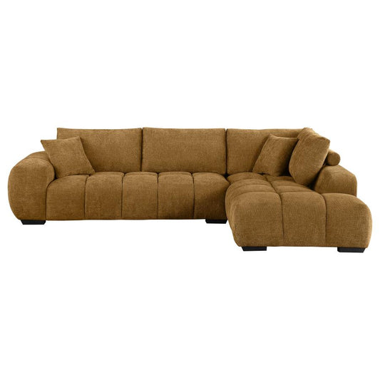 Camacho Upholstered Sectional Sofa with Ottoman Set Amber