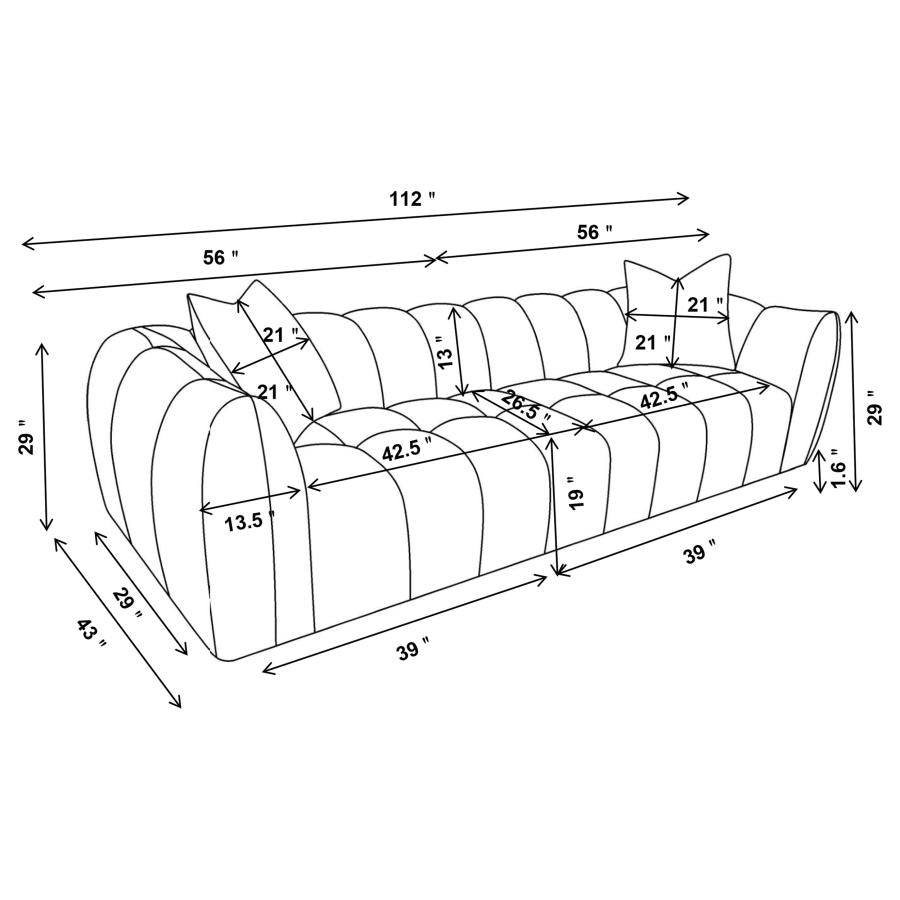 Winchester Boucle Upholstered Extra Long Sofa & chair